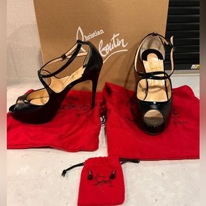 Christian Louboutin Mira Bella 120mm black platform heels, brand new